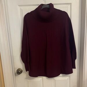 Cyrus Deep Burgundy Cowl Neck Sweater